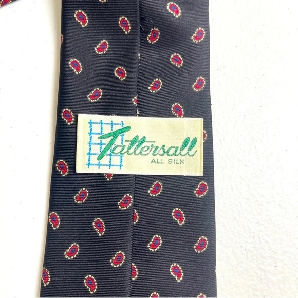 Tattersall All Silk Black & Red Neck Tie Formal Vintage - Picture 4 of 4